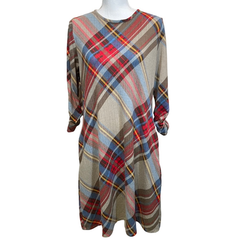 Robert Louis Flannel Midi Dress.  Size M
